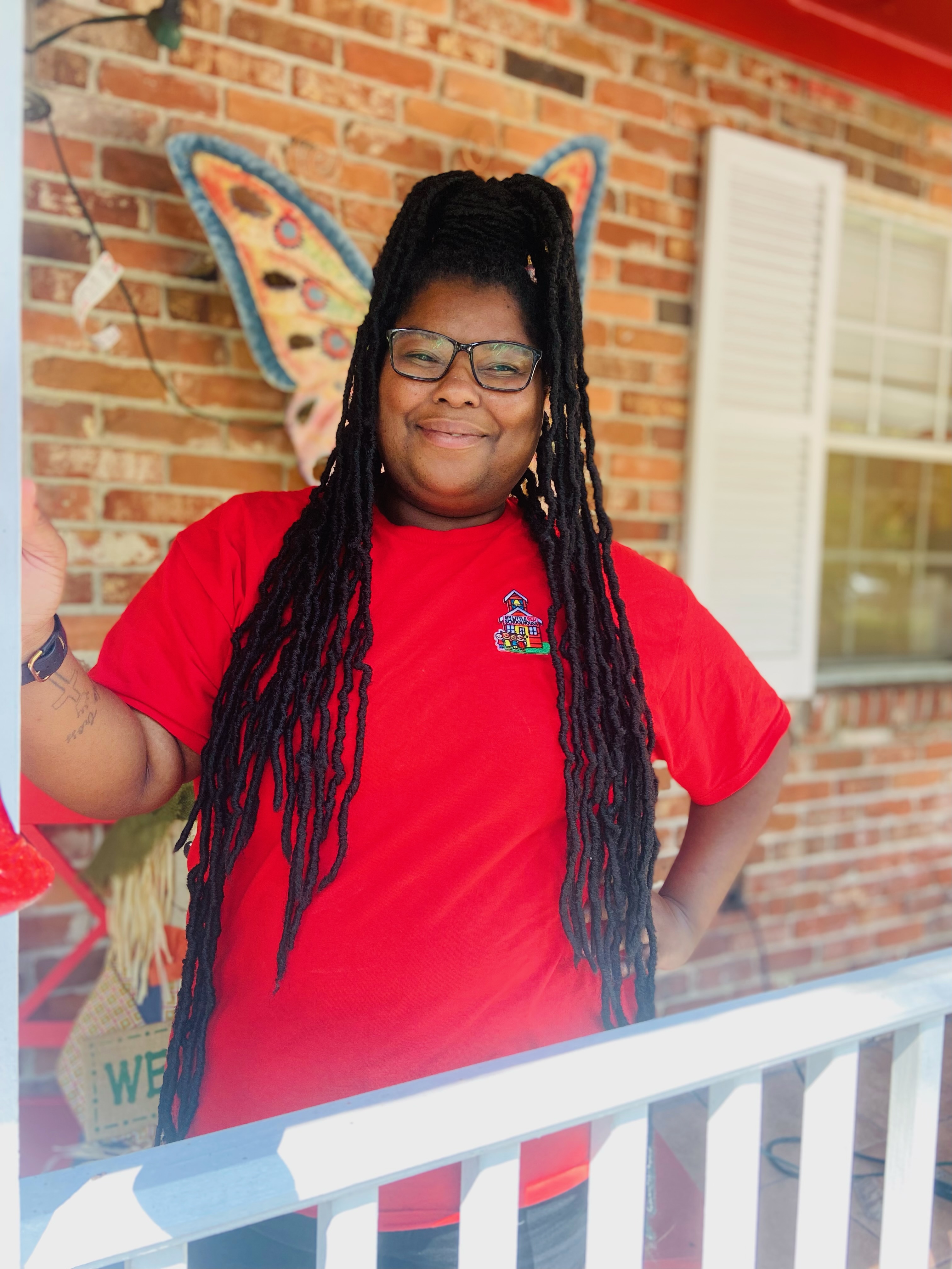 This is a photo of our teacher Ms. Teja.